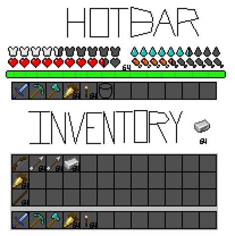 Minecraft Hotbar and Inventory | Pixel Art Maker
