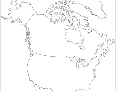 Outline Map Of North America Pdf Map Quiz