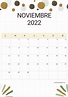 Calendario Noviembre 2022 para imprimir GRATIS ️ Una Casita de Papel