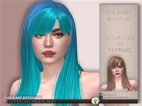 Sclub S N83 Hair Retextured By Playerswonderland ~ The Sims Resource
