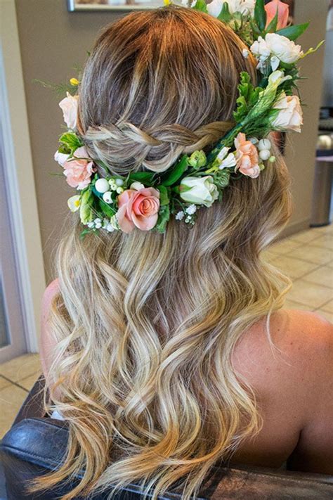 50 Seriously Stunning Hairstyles For Bridesmaids Flower Crown