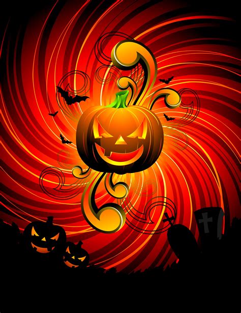 Vector Illustration On A Halloween Theme With Pumpkin 358679 Vector Art