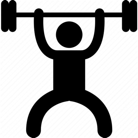 Barbell Building Heavy Lifting Man Muscle Workout Icon Download