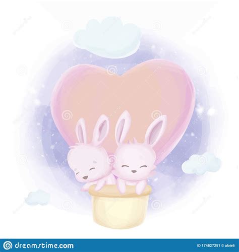 Baby Rabbit With Best Friend Stock Illustration Illustration Of