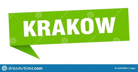 Krakow Sticker Krakow Signpost Pointer Sign Stock Vector