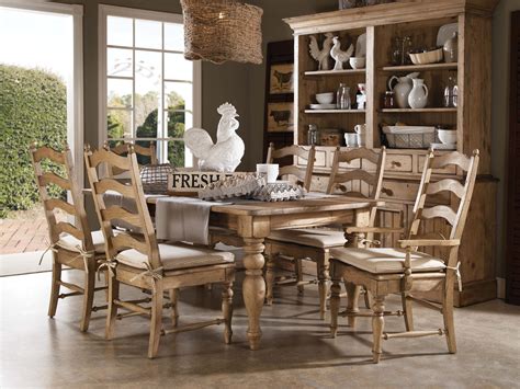 Homecoming Vintage Pine Farmhouse Leg Dining Room Set From
