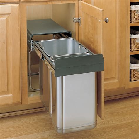 Richards homewares pull out trash adjustable sliding garbage bin kitchen perfect for under sink/in cabinet waste can shelf, steel with chrome finish 4.5 out of 5 stars 907 $39.89 $ 39. Rev-A-Shelf 8-785-30-2SS Pullout Under-Sink Waste Containers