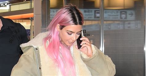 kim kardashian pink hair popsugar beauty