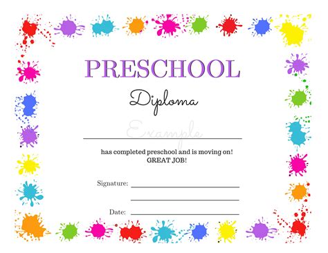 Preschool Graduation Diploma Instant Download Printable Etsy Uk