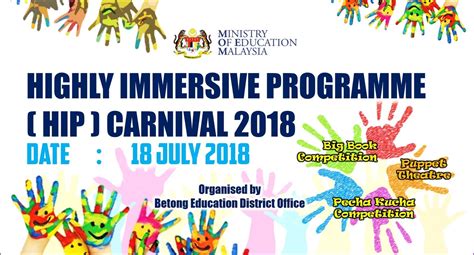 The highly immersive programme (hip) is a programme introduced under the mbmmbi policy that will improve the english proficiency of students through. BULETIN PPD BETONG: HEBAHAN: HIGHLY IMMERSIVE PROGRAMME ...