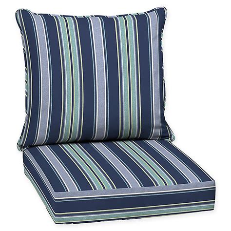 aurora stripe 2 piece outdoor deep seat cushion set in sapphire bed bath and beyond