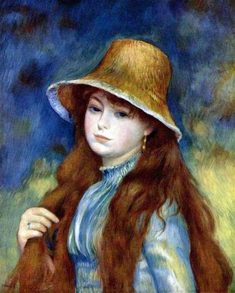 Description Of The Painting By Pierre Auguste Renoir Girl In A Straw