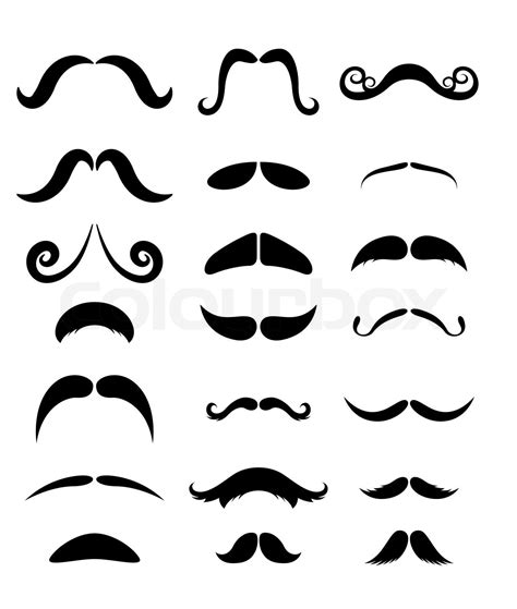 set of mustache stock vector colourbox
