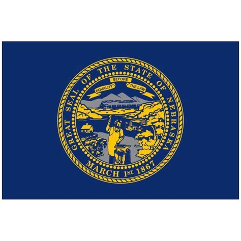 Nebraska State Flag Flagpole Man