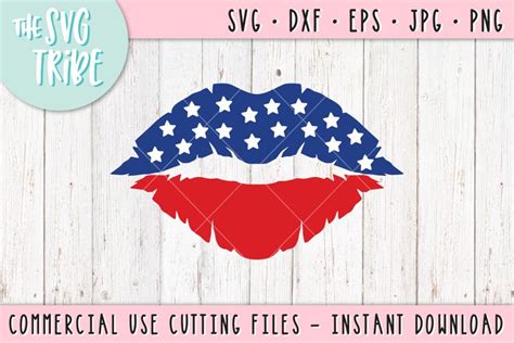 4Th July Lips Svg Bundle - Layered SVG Cut File