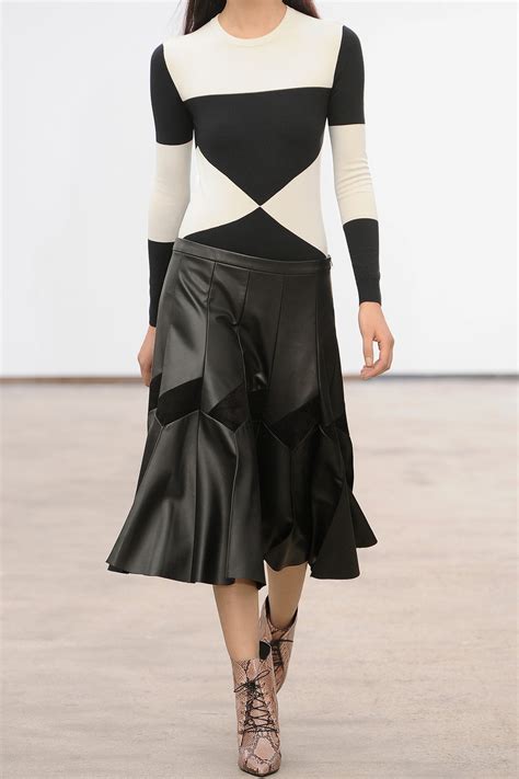 Derek Lam Pleated Leather Skirt In Black Lyst