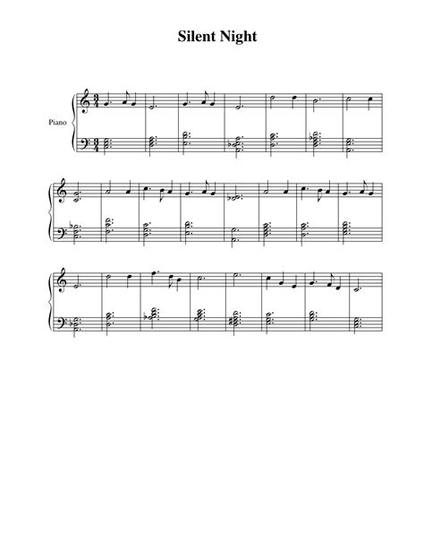 Silent Night Piano Sheet Music Free Printable Printable Templates Free