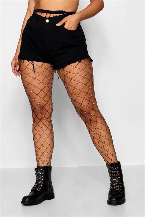 Plus Large Scale Fishnet Diamond Tights Boohoo Fish Net Tights Outfit Rave Outfits Fashion