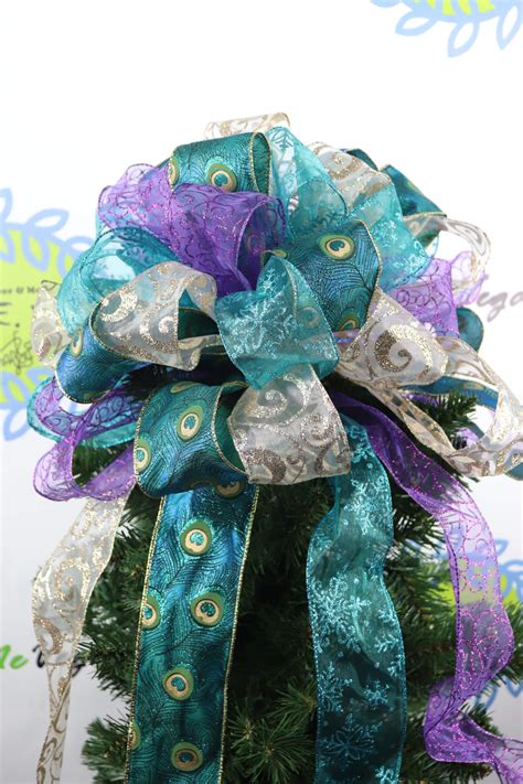 Peacock Christmas Tree Topper • Home Decor Wreaths Garland