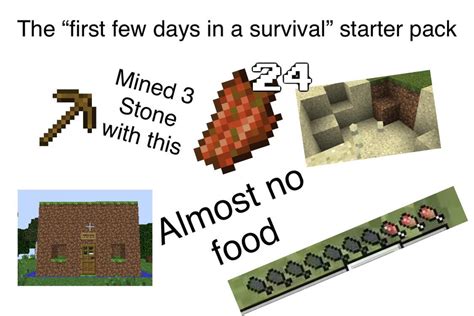 The “first Few Days In A Survival” Starter Pack R Starterpacks Starter Packs Know Your Meme