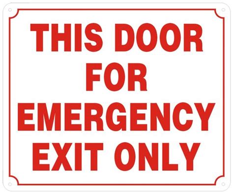 Hpd Sign This Door For Emergency Exit Only Sign Aluminum Signs Hpd