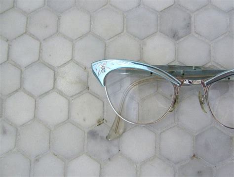 50s Eye Glasses 1950s Vintage Eyeglasses Blue Aluminum Frames On