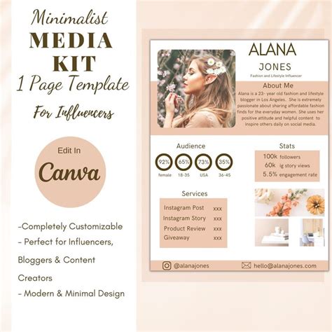 The Minimalist Media Kit Is Designed To Be Used As A Template For An Event