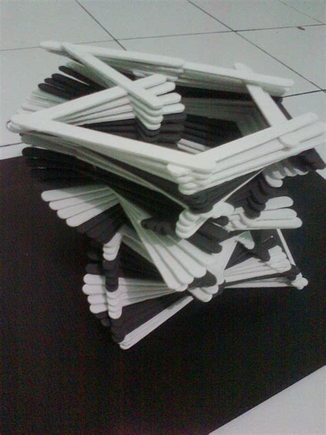 Gambar Nirmana 3 Dimensi Dari Stik Es Krim | Markas3d