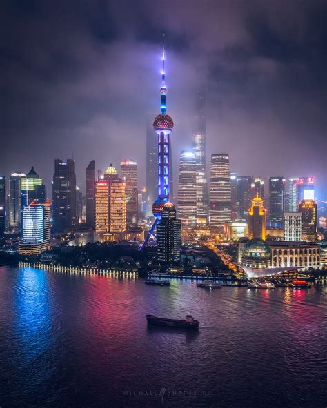 Series Cityscape Shanghai By Michael Shainblum Night City