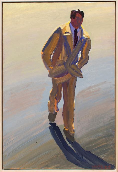 William Clutz Tan Suit Iv Abstract Figurative Painting Of Man In