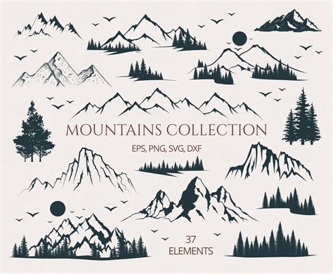 Mountains Svg Png Eps Trees Svg Forest Svg Cricut Etsy