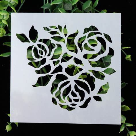 Stencil Roses 5 By 5 Inch Chcs 99 24 Hndmd