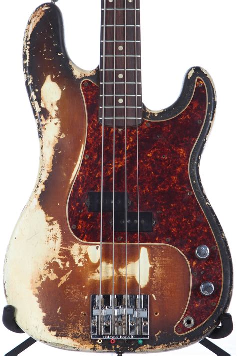 1969 Fender Precision P Bass Rare Original Sunburst Over White Guitar Chimp