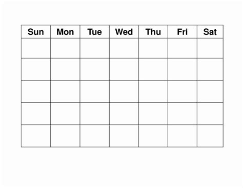 Blank Monday Through Sunday Calendar Month Calendar Printable