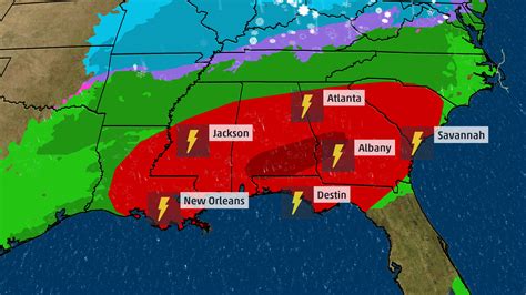 Severe Thunderstorms Likely As Squall Line Will Sweep Across The South