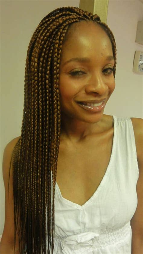 Unlike box braids that are bigger in size, micro braids are much smaller (hence their name) and require a lot of patience. Box braids | Lena African Hair Braiding