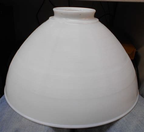 Vintage White Corning Milk Glass Torchiere Floor Lamp Shade Diffuser 10