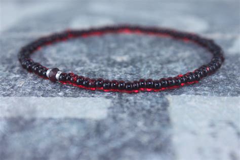 Garnet Bracelet Mens Bracelet Mens Beaded Bracelet Minimalist