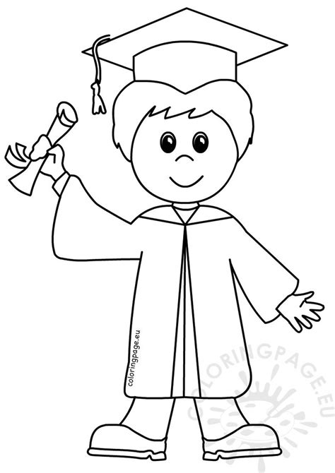 Boys love to color as much as anyone else. Graduation Boy cartoon coloring page - Coloring Page