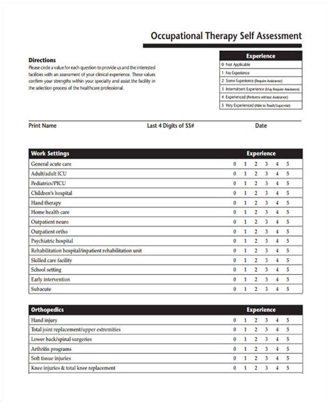 Student Self Assessment Chart A Visual Reference Of Charts Chart Master