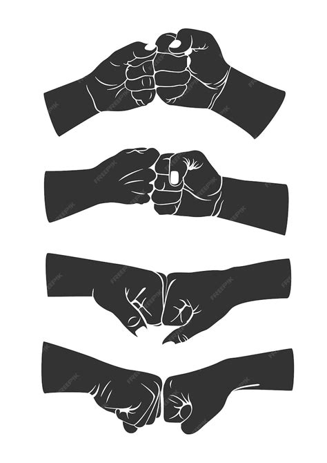 Premium Vector Fist Bump Hand Illustrations Set