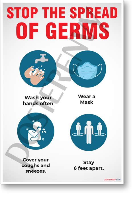 Stop The Spread Of Germs New Public Safety Poster
