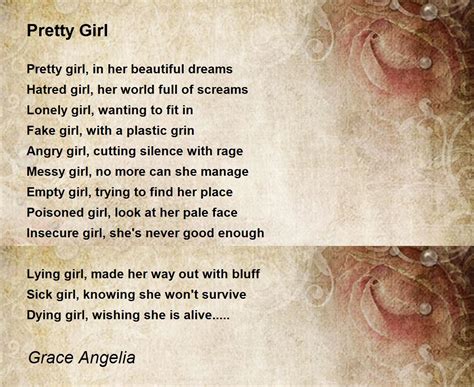 Pretty Girl Pretty Girl Poem By Grace Angelia