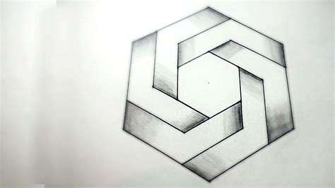 How To Draw 3d Optical Illusions Impossible Hexagon