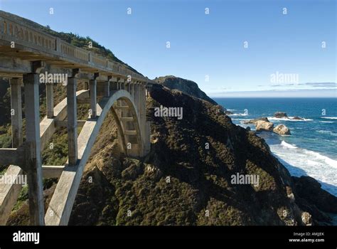 Rocky Creek Bridge Big Sur California Usa Stock Photo Alamy