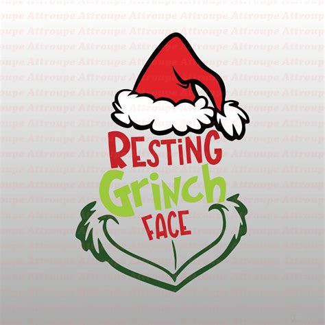 Resting Grinch Face Christmas Dr Seuss Svg 9 Svg Dxf Etsy