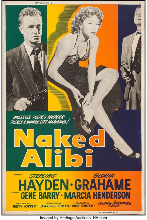 Naked Alibi Universal International 1954 Silk Screen Poster Lot