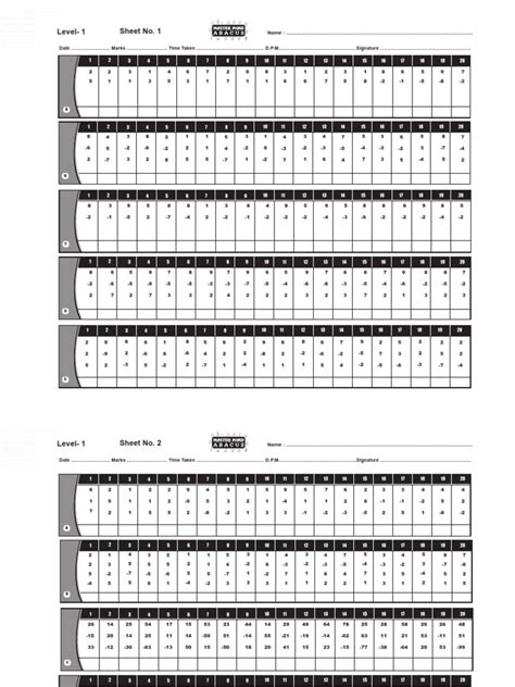 Beginner vedic maths level 1 practice sheets : 1st Level Practice Sheet