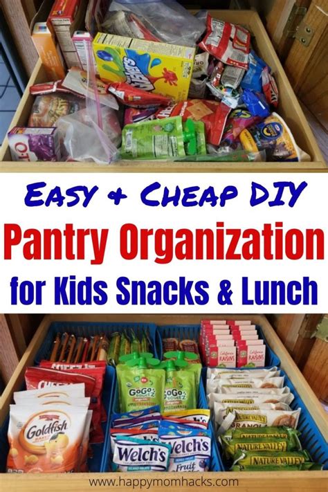 Easy Diy Pantry Organization Ideas For Snacks And School Lunches Happy