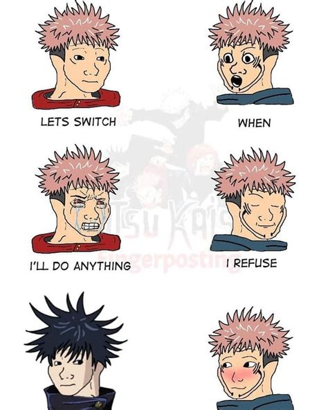 İtadori Yuji Sukuna Megumi Jujutsu Kaisen Meme Funny Anime Pics